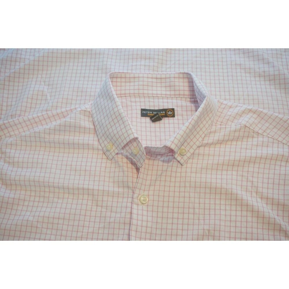 Peter Millar Summer Comfort White Pink Plaid Light